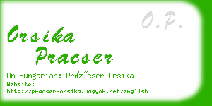 orsika pracser business card